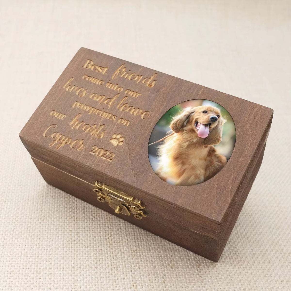 Custom Pet Fur Box, Personalized Urn for Pet Ashes, Engraved Wood Box for Pets