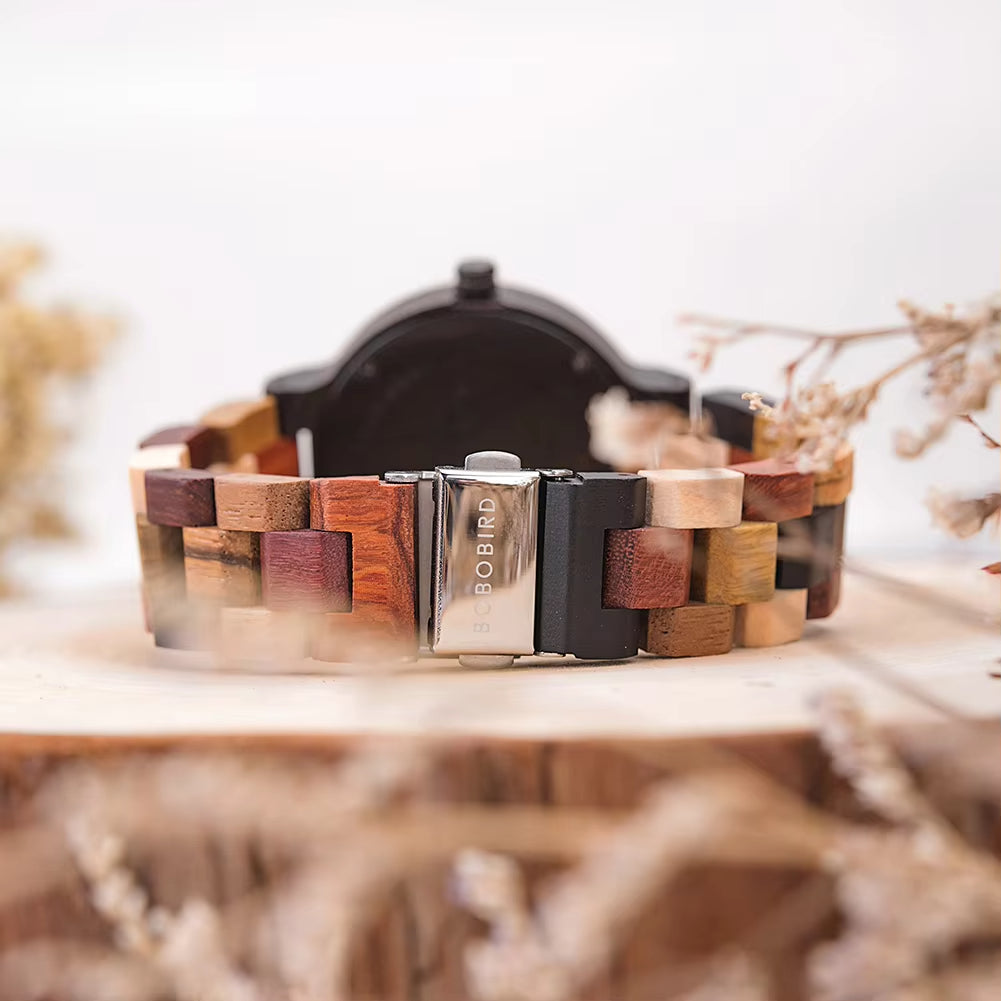 Wood Watch Men Women Quartz Wristwatch Couple Timepiece Clock