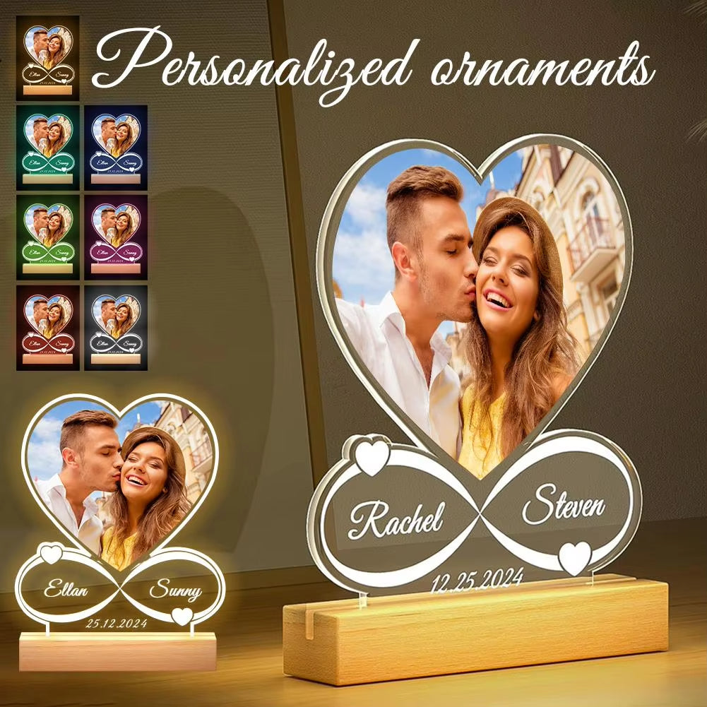 Personalized Ornament Customized Memorial Night Light with Picture Frame