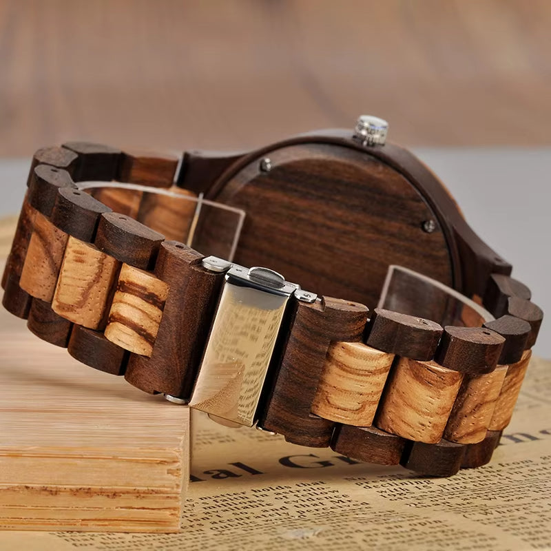 Custom LOGO Printing Your Own Photo Men Watch Unique Bamboo Wood Wristwatch