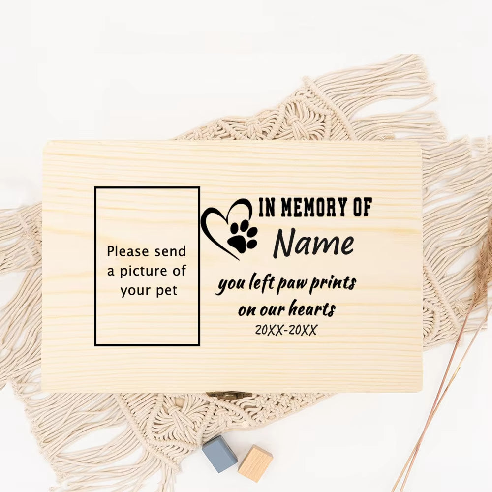 Personalized Pet Urn Customize Name Dog Memory Wood Box
