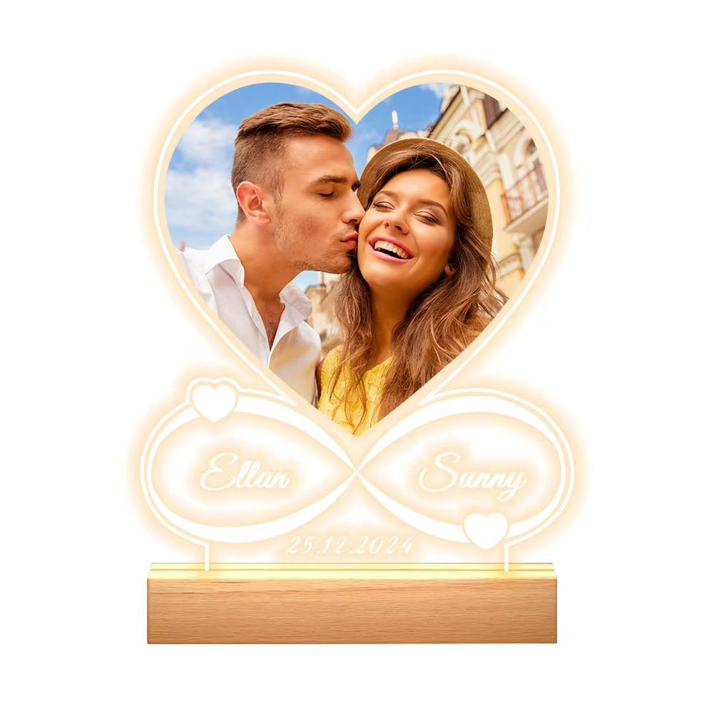 Personalized Ornament Customized Memorial Night Light with Picture Frame
