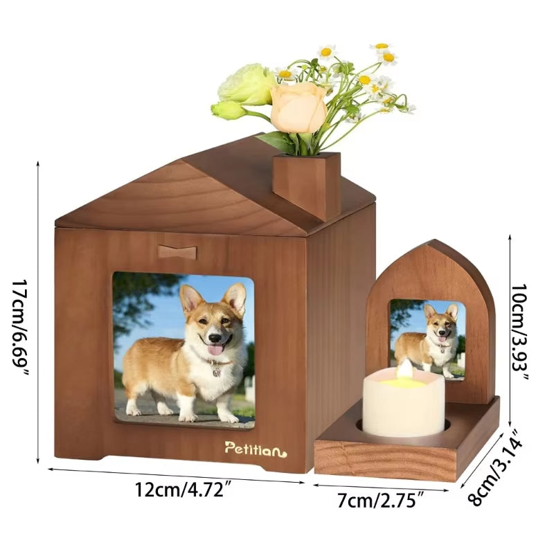 Pet Urns with Photo Frame Funeral Cremation Small Box Urn Loving Memory Pet Picture Frame