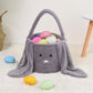 Custom Cute Furry Easter Bunny Basket with Glitter Name