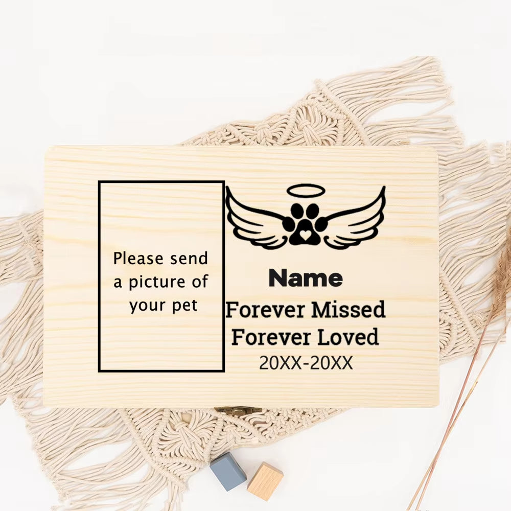 Personalized Pet Urn Customize Name Dog Memory Wood Box