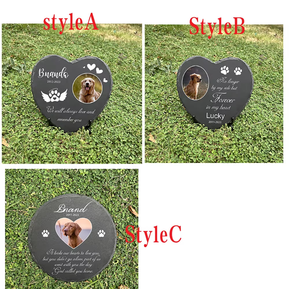 Custom Pet Memorial Garden Stone Slate with Name
