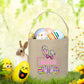 Personalized Easter Basket Bunny Eggs with Name Tote Bags Custom Candy Bucket