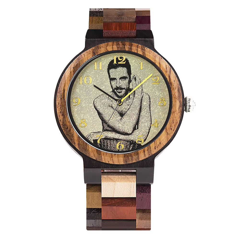 Wood Watch Men Women Quartz Wristwatch Couple Timepiece Clock