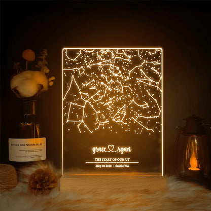 Personalized Constellation Chart Lamp Customized Bedroom Night Light