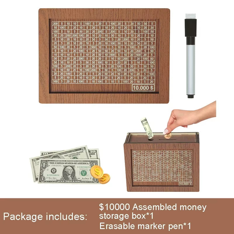 Wooden Piggy Banks, Cash Boxes, Reusable Assembled Cash Boxes