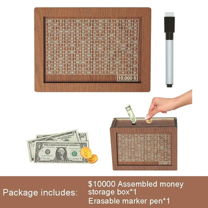 Wooden Piggy Banks, Cash Boxes, Reusable Assembled Cash Boxes