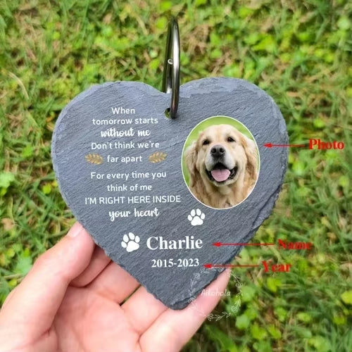 Personalized Pet Memorial Garden Stone Custom Dog Photo Name Grave Stone