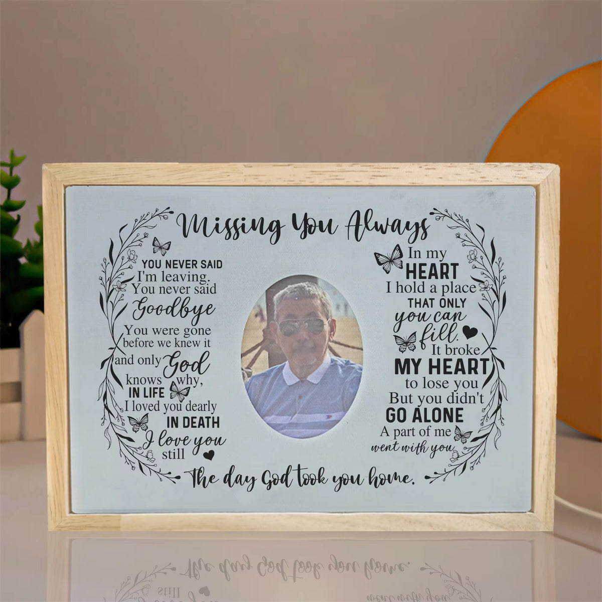 Personalized In Memory of Loved Lamp with Custom Photo Night Light