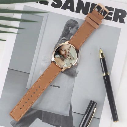 Custom Made Universal Watches for Men Pattern Silver Watch Men Wrist Original Photo