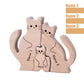 Wooden Cat Family Puzzle Animal Family Decor for New Mom Gift