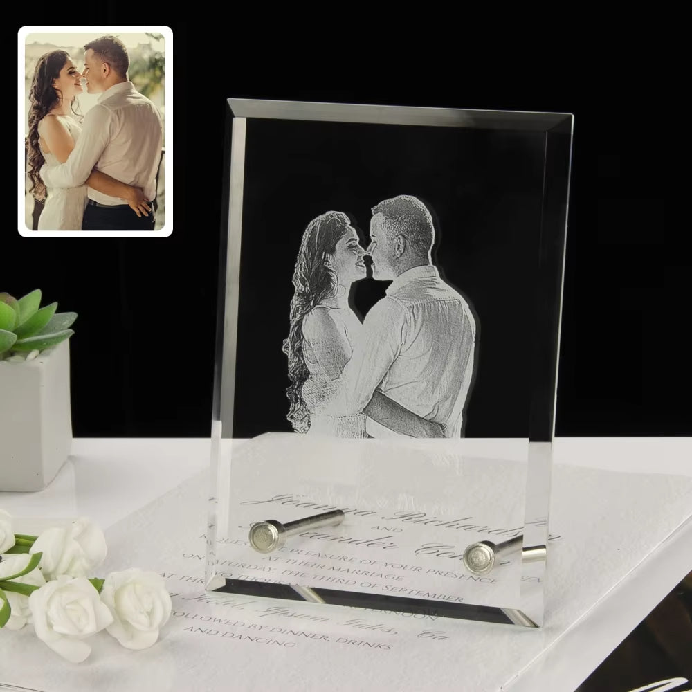 Custom Crystal Photo Frame Personalized Engraving Customized Home Deco