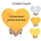 Heart Shape 3D Printed Moon Lamp Customized Photo Text Night Light