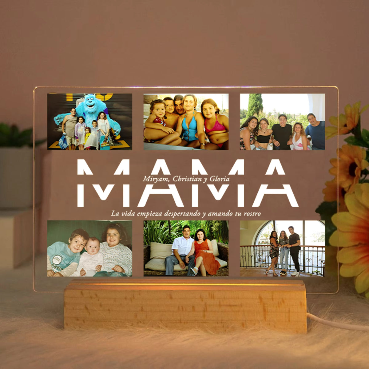 Custom Acrylic Lamp Personalized Photo Text Bedroom Night Light