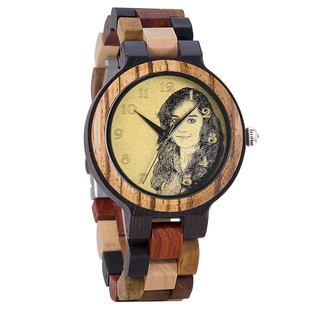 Wood Watch Men Women Quartz Wristwatch Couple Timepiece Clock