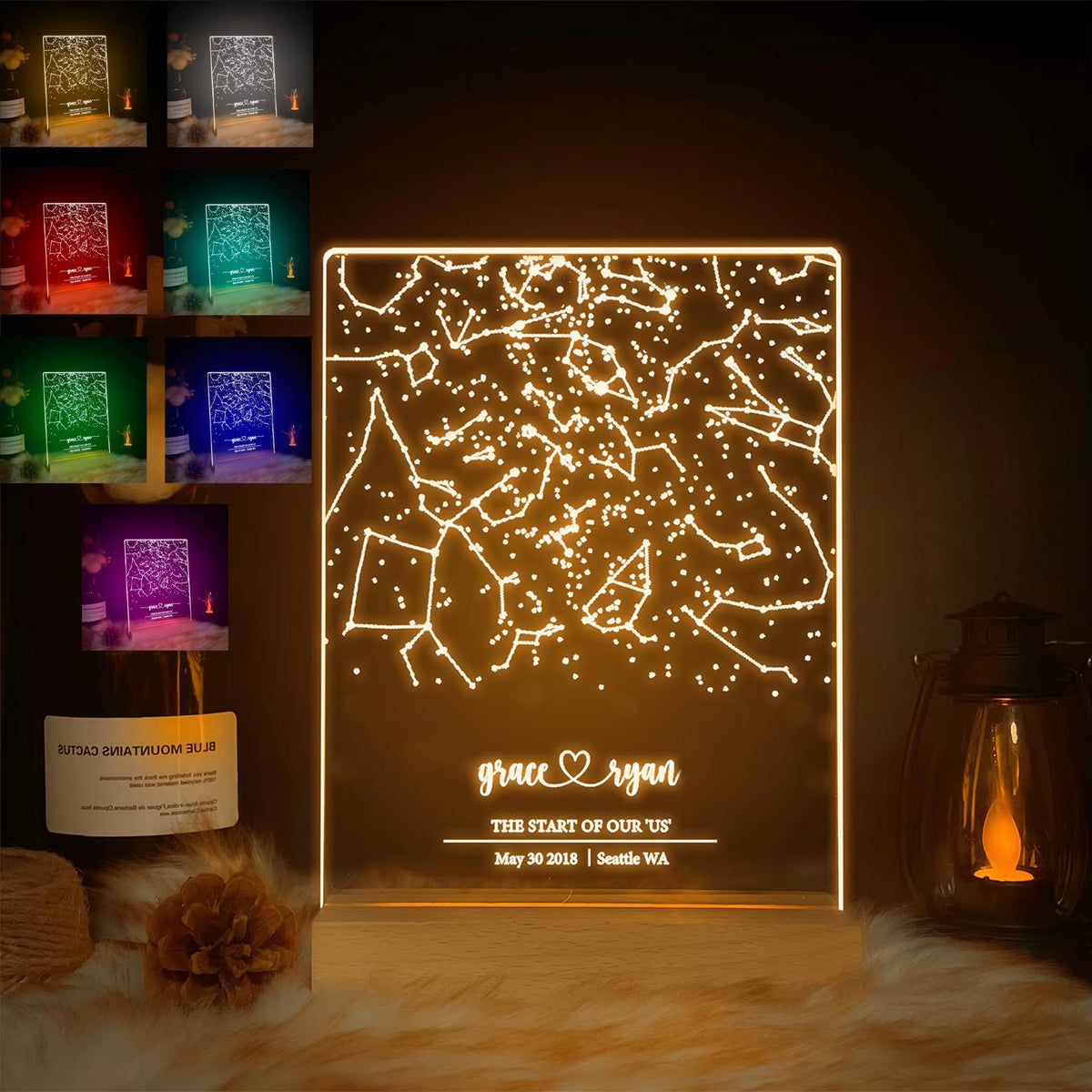 Personalized Constellation Chart Lamp Customized Bedroom Night Light