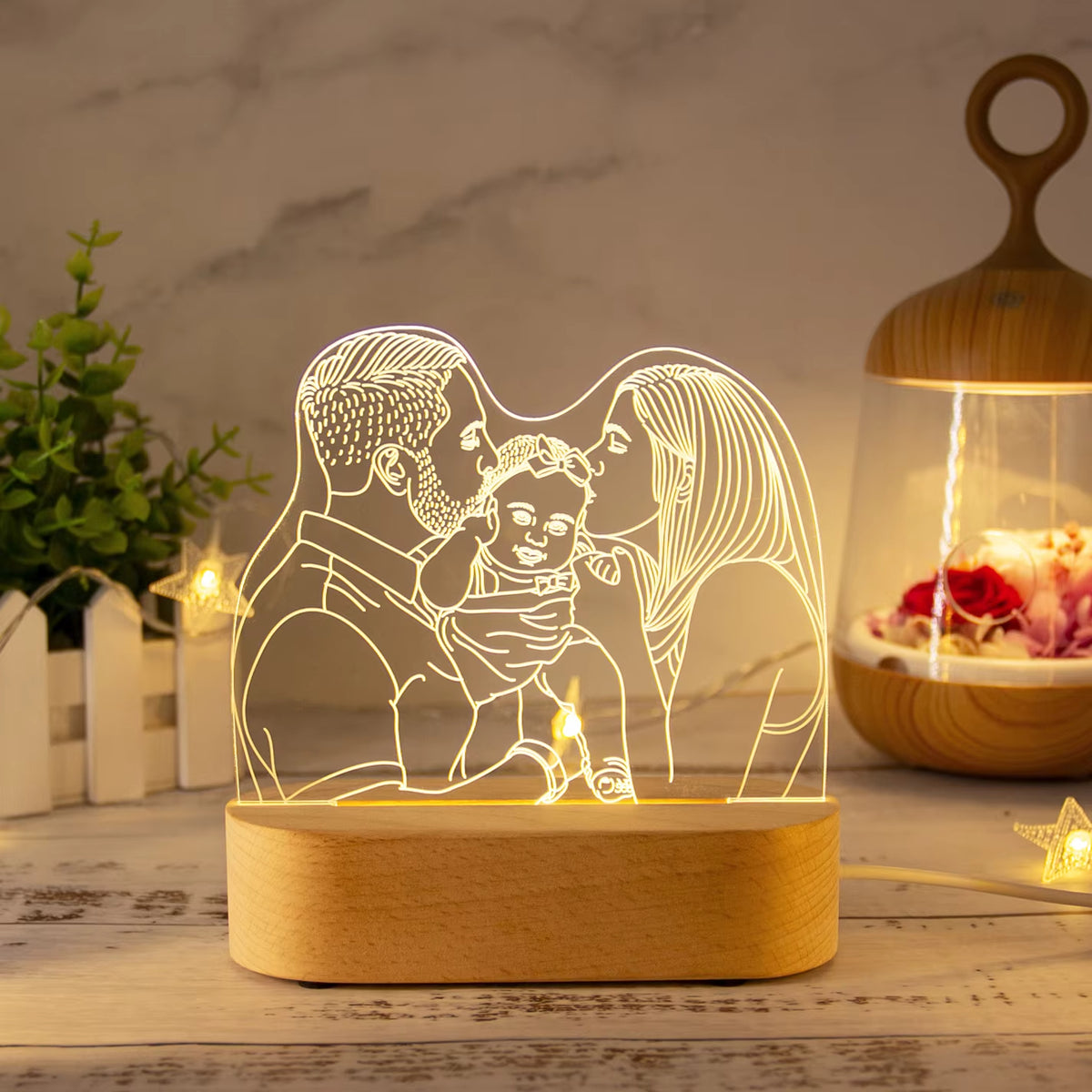 Personalized Acrylic Lamp Customized Photo Text Night Light