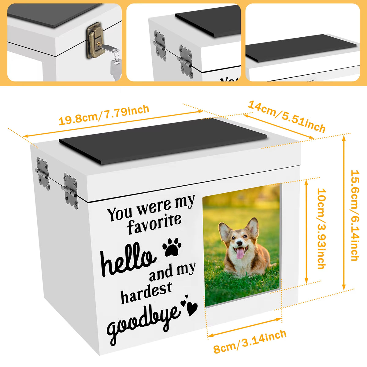 Personalized Pet Keepsake Memory Box for Dog or Cat Ashes