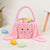 Custom Cute Furry Easter Bunny Basket with Glitter Name