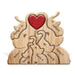 Personalized Wooden Elephant Puzzle Family Wood Animal Sculpture Puzzle