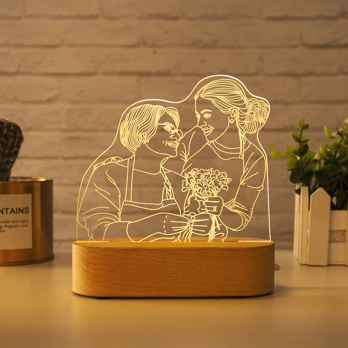 Personalized Acrylic Lamp Customized Photo Text Night Light