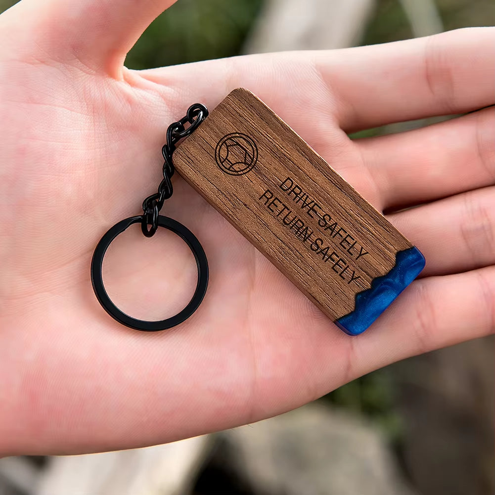 Custom Resin Wood Keychain Fashion Personlized Gift for Couple Car Key Ring Key Chain