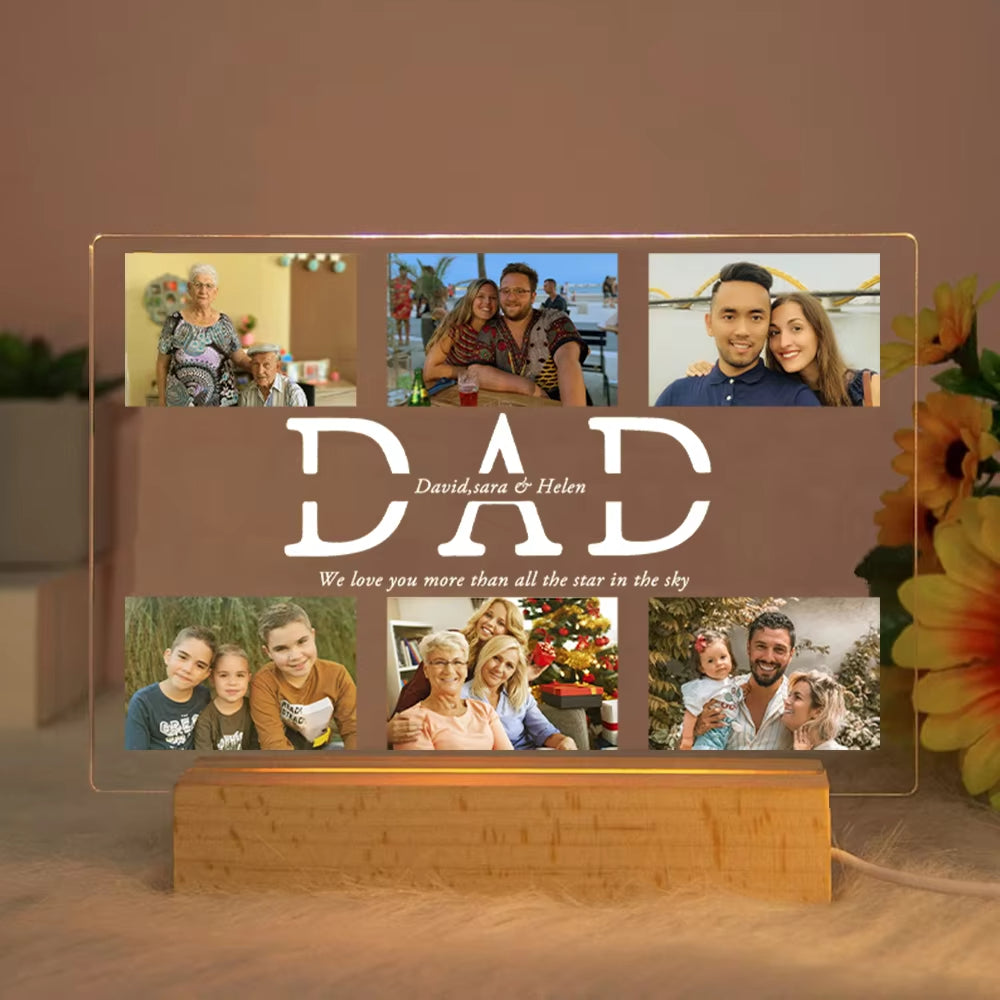 Custom Acrylic Lamp Personalized Photo Text Bedroom Night Light