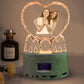 Love Crystal Photo Customized Picture Text Night Light Bluetooth Music Player