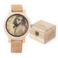 Ultra-High Precision Laser Photo Wood Watch Genuine Leather Strap Customize Unique Christmas Gift