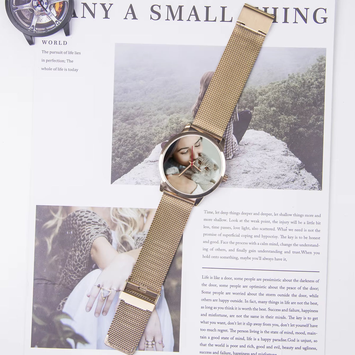 Custom Made Universal Watches for Men Pattern Silver Watch Men Wrist Original Photo