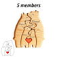 Art Wooden Bear Family Puzzle Personalized Name Custom Home Decor Thanksgiving