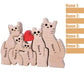 Wooden Cat Family Puzzle Animal Family Decor for New Mom Gift