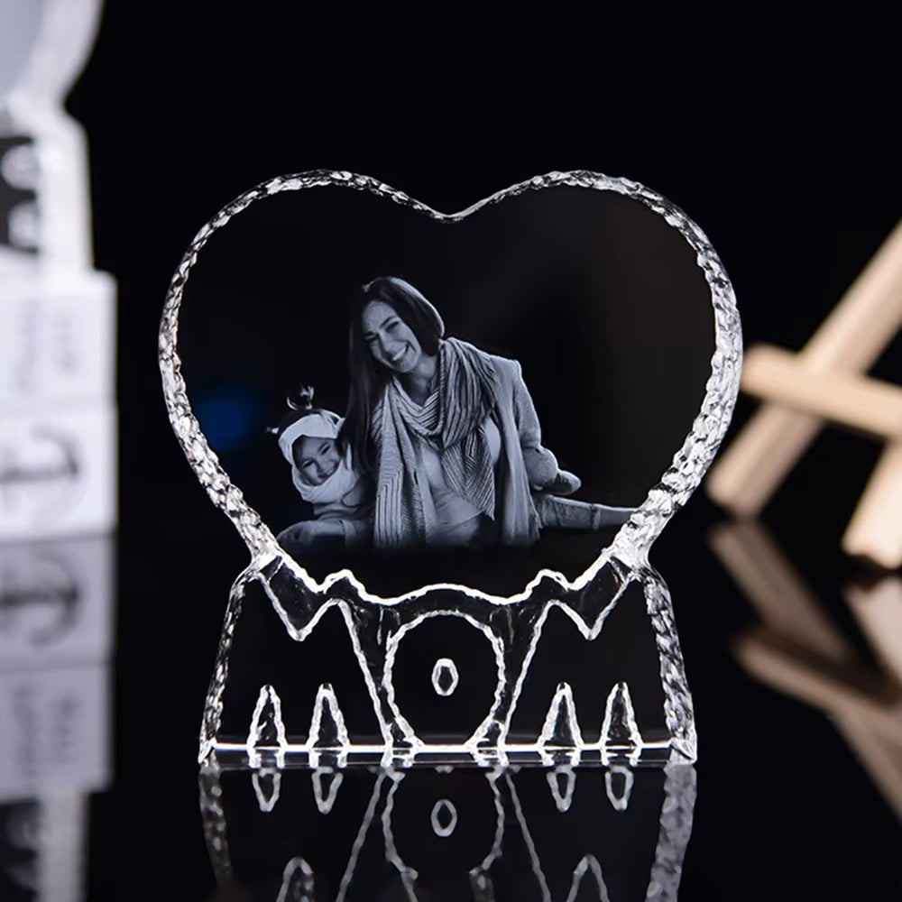 Love Crystal Photo Customized Picture Text Night Light Bluetooth Music Player