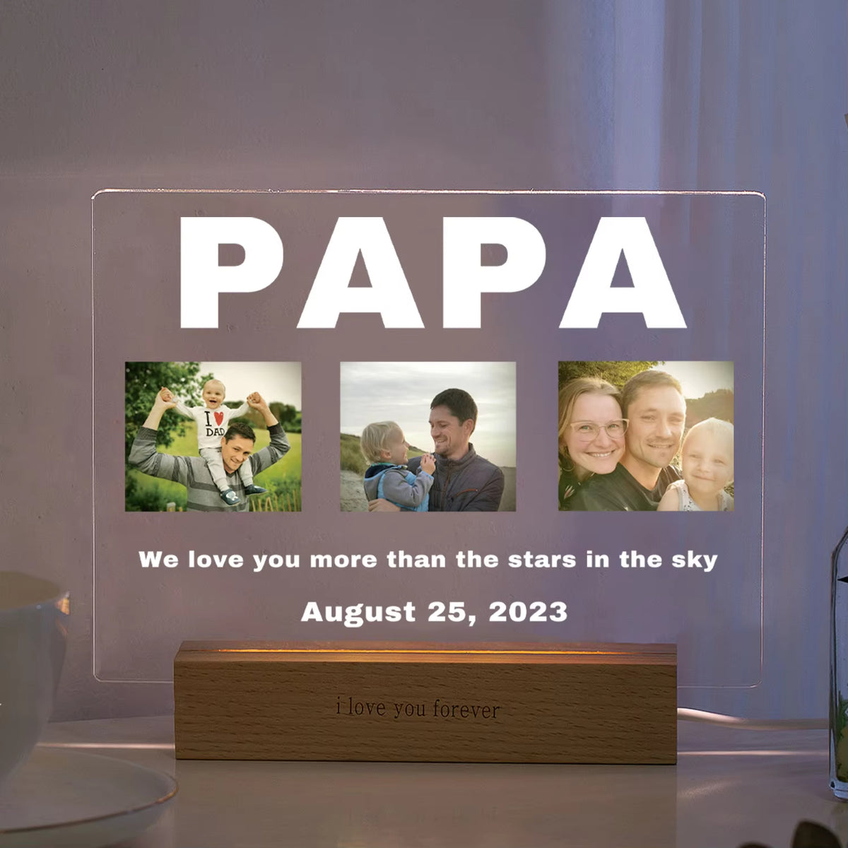 Custom 3D Acrylic Photo Lamp Personalized Led Night Light for Parents