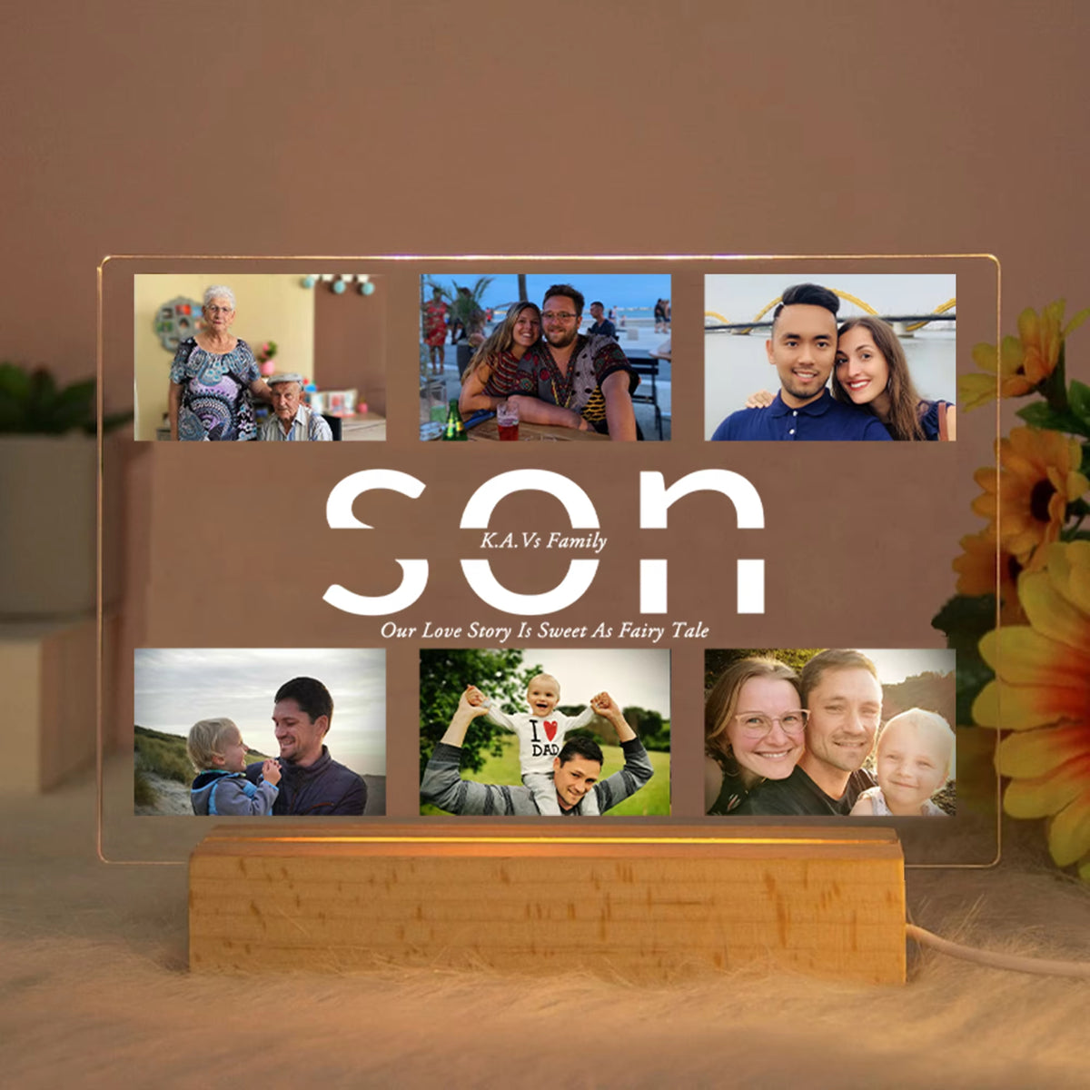 Custom Acrylic Lamp Personalized Photo Text Bedroom Night Light