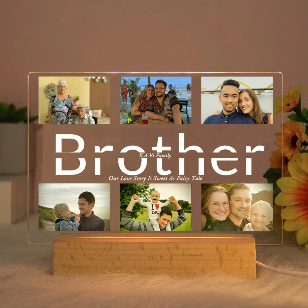 Custom Acrylic Lamp Personalized Photo Text Bedroom Night Light