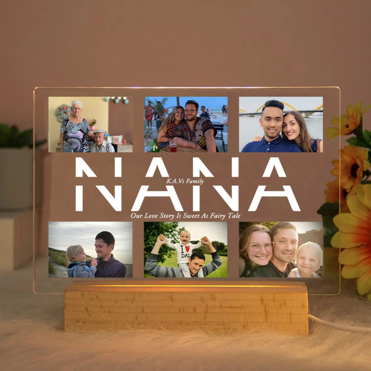 Custom Acrylic Lamp Personalized Photo Text Bedroom Night Light