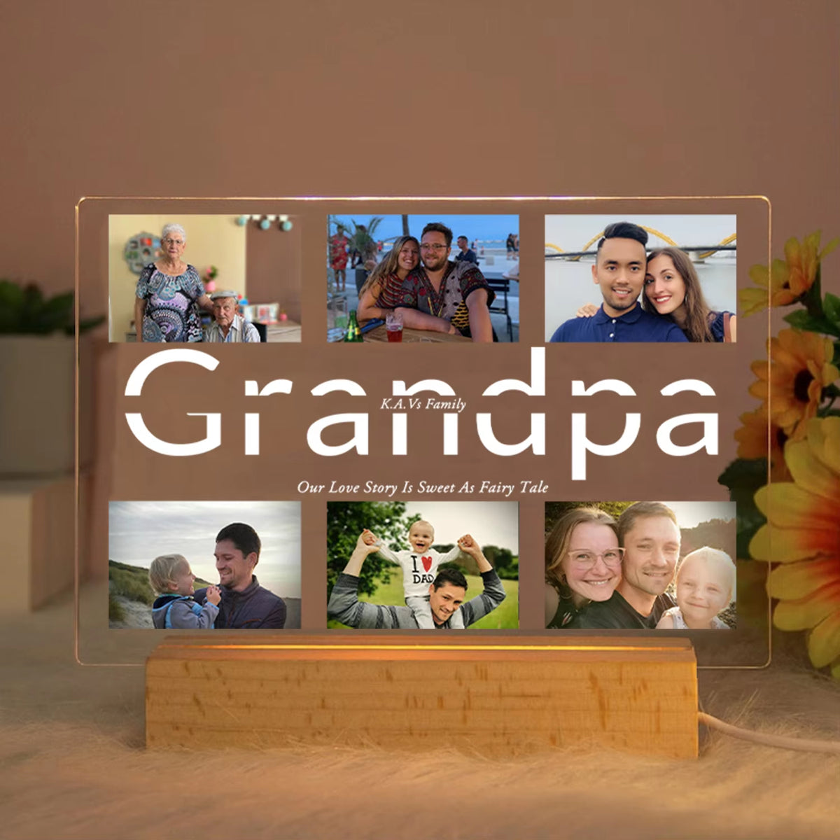 Custom Acrylic Lamp Personalized Photo Text Bedroom Night Light