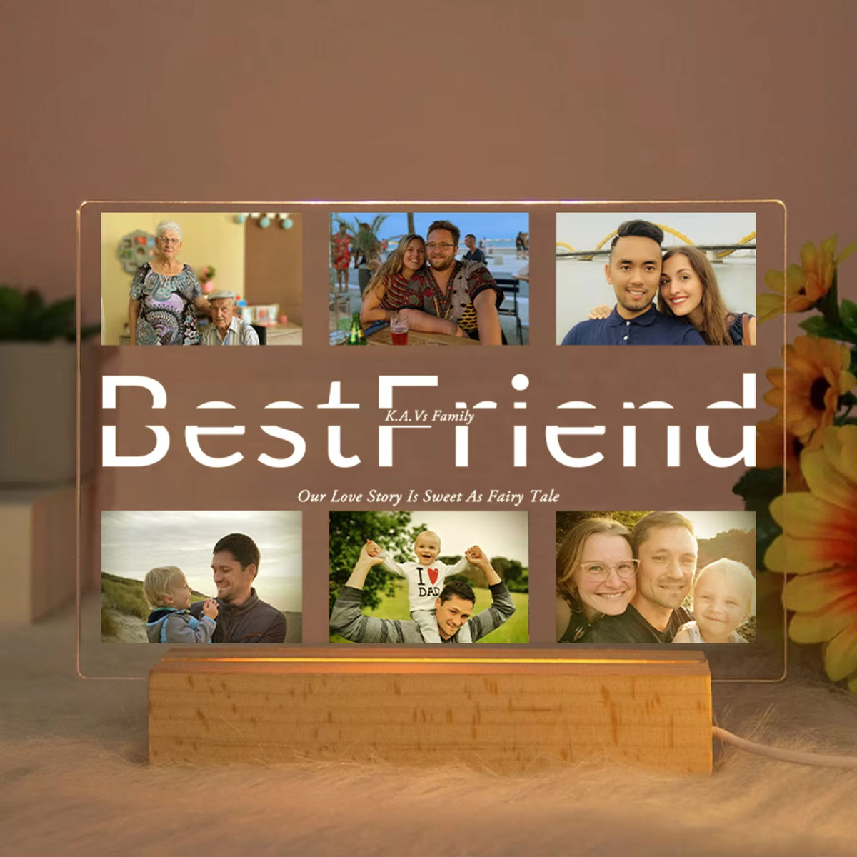 Custom Acrylic Lamp Personalized Photo Text Bedroom Night Light