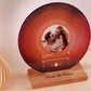 Personalized Photo Vinyl Record Style Night Light With Wooden Base