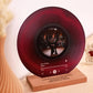 Personalized Photo Vinyl Record Style Night Light With Wooden Base