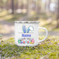 Personalized Bunny Easter Enamel Mugs Custom Name Kids Cocoa Chocolate Sibling Mug