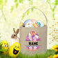 Personalized Easter Basket Bunny with Name Kids Bucket Monogrammed Tote Bag