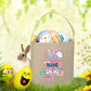 Personalized Easter Basket Bunny with Name Kids Bucket Monogrammed Tote Bag
