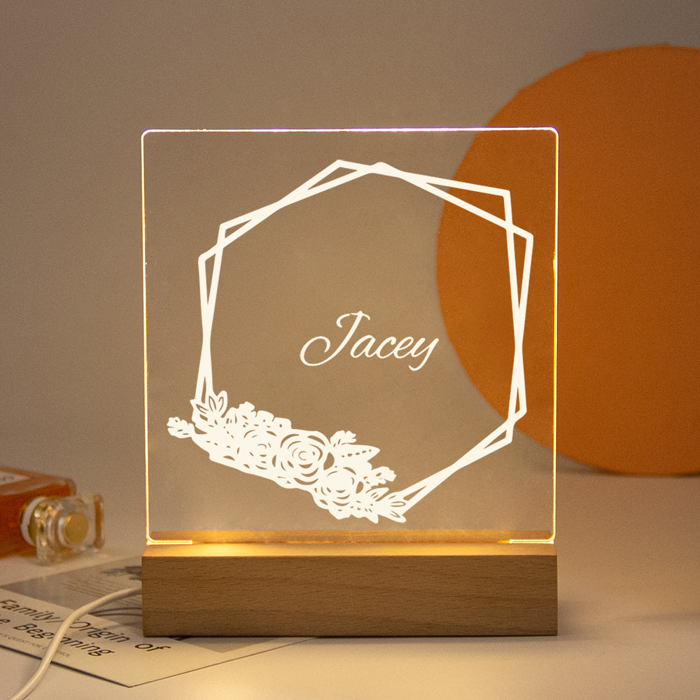 Personalized Nightlight USB LED Customized Name 3D Lamp