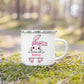 Personalized Bunny Easter Enamel Mugs Custom Name Kids Cocoa Chocolate Sibling Mug